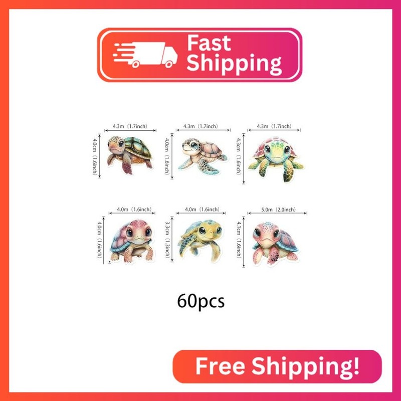 60 Pack Edible Turtle Cupcake Toppers Sea Animals Turtle Cupcake Picks Water Pap gallery