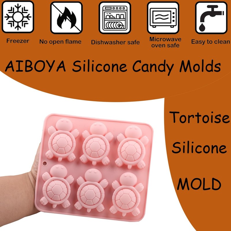 6 Cavity Turtle Silicone Candy Molds For Candy Chocolate Set Of 2 gallery