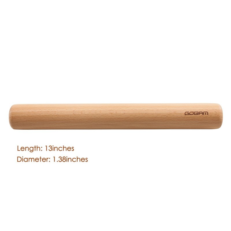 Wood Rolling Pin Medium Dough Roller For Pasta Pizza Baking 13x1.38 Inch gallery