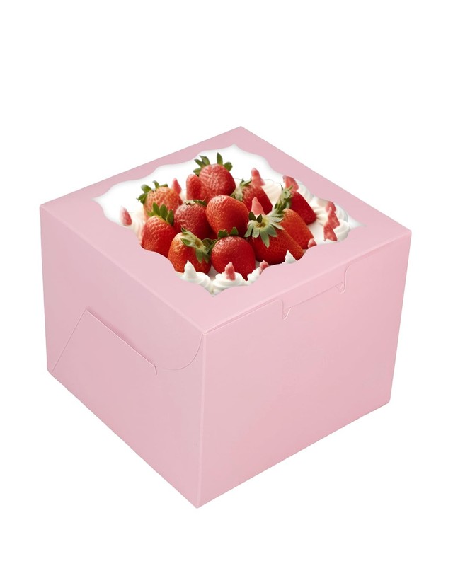 36pcs 6x6x5 Inches Cake Boxes with Window 18-Packs Pink 6 Inch Bakery Boxes (... gallery