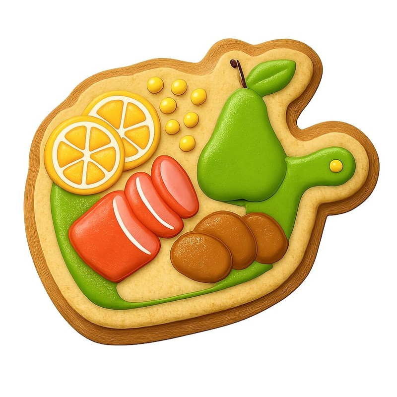 Charcuterie with Seasonal Fruits Cookie Cutter & Stamp, Fondant & Clay - 4x3.5 gallery