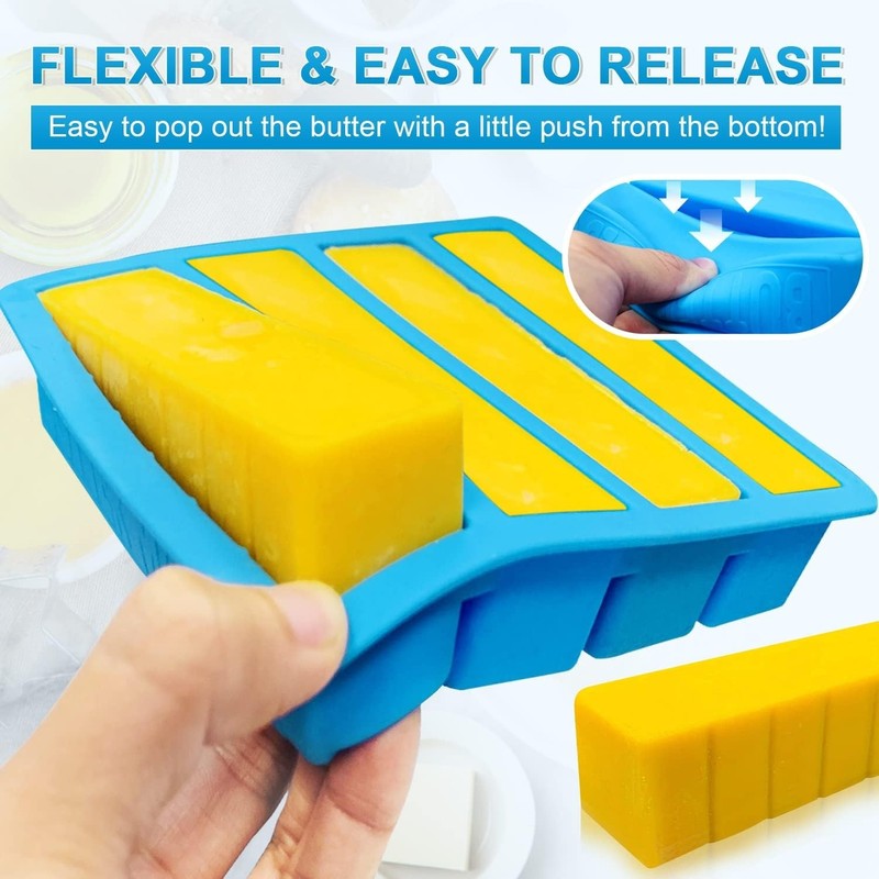 Silicone Butter Mold Non-Stick Tray with Lid 8 Tbsp Large Cavity Kitchen Use gallery