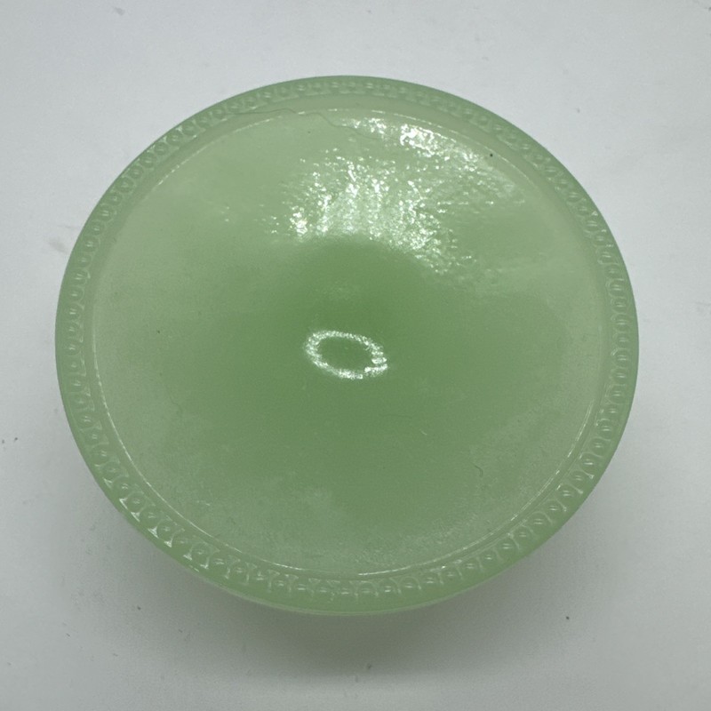Vintage Mini Jadeite Glass Cupcake Size Pedestal Cake Plate 4" W x 2" H gallery