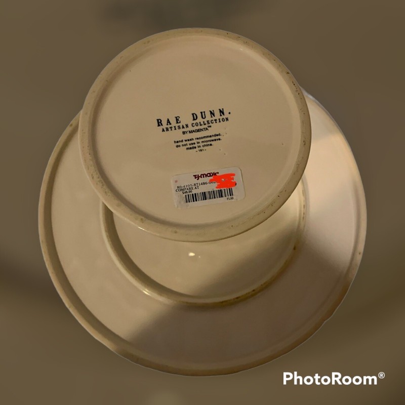 Rae Dunn TASTY Cake Stand 7” High 12” Round gallery