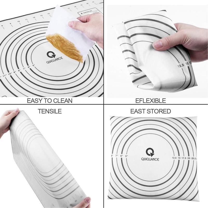 French Rolling Pin with Silicone Baking Mat Beech Wood Dough Roller for Baking gallery