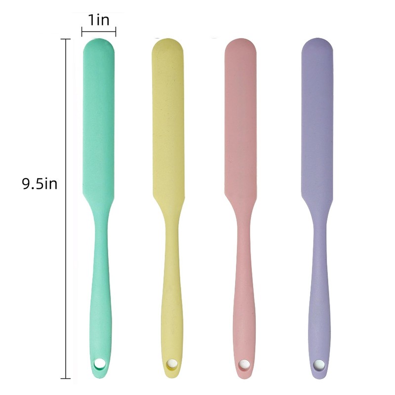 4 Pcs Silicone Jar Spatula Set - Long Handle Sourdough Scraper, Skinny Spatula f gallery