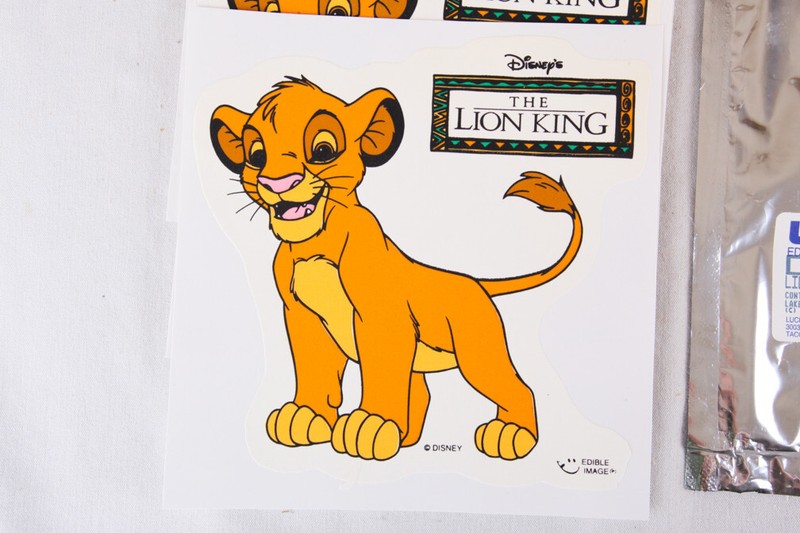 Simba of The Lion King Lucks Edible Image, Cake Decorations, Lot of 7, Exp 1997 gallery
