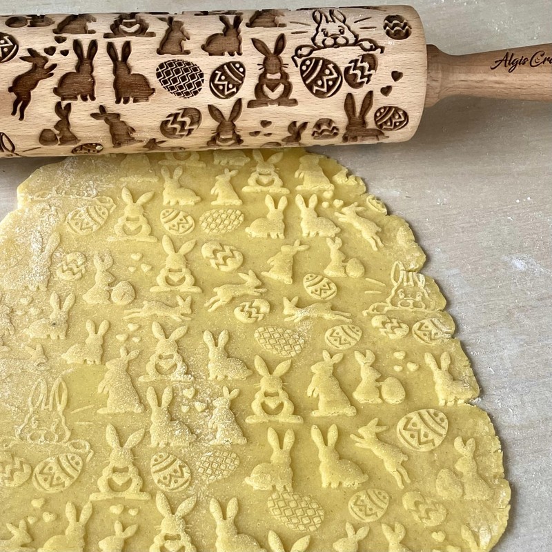 Embossing Rolling Pin embossed Dogh Roller for EASTER Embossed Cookies and Po... gallery