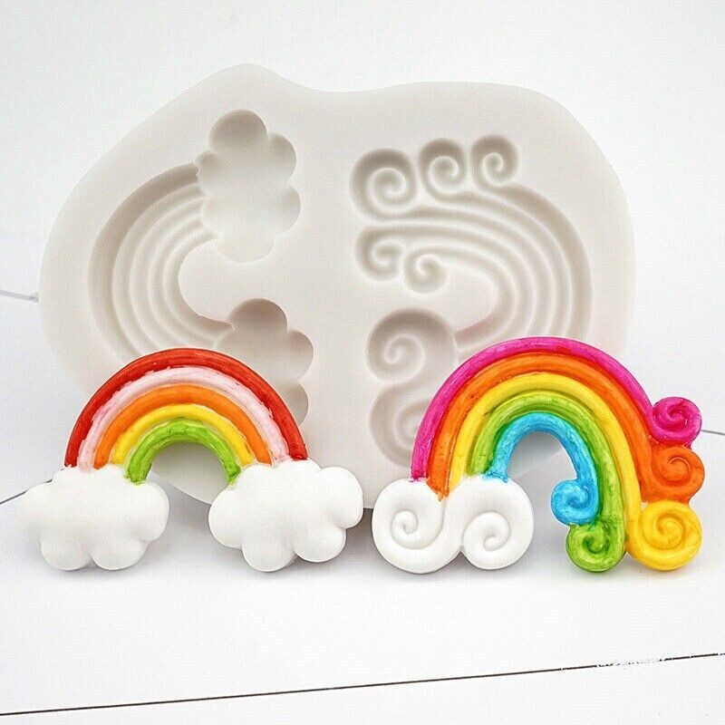 Baking Mold Silicone Sugarcraft Rainbow Fondant Chocolate Cloud Tool Cake Mould gallery