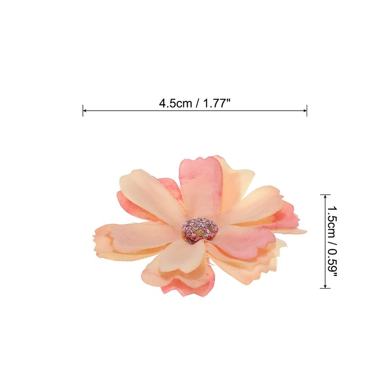 50Pcs 1.77" Artificial Silk Multi-layered Flower Heads Fake for DIY, Orange gallery