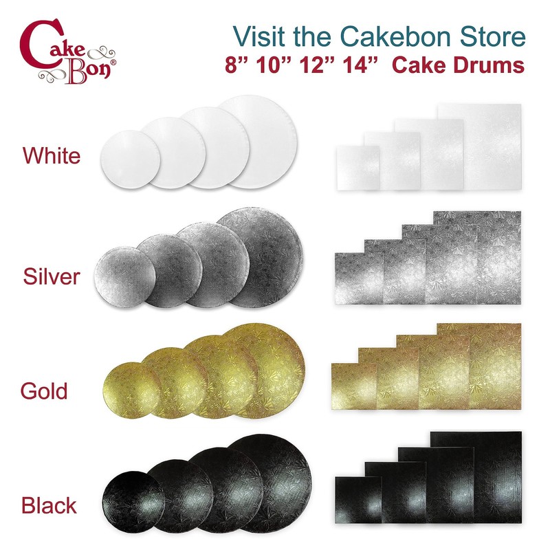Cake Boards - Sturdy 1/2 Thick Drums - 14 Inch Professional Smooth Straight E... gallery