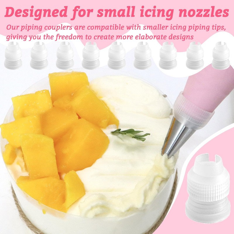 Piping Bag Couplers 10 PCS Small Transparent Plastic For Icing Nozzle Tips gallery