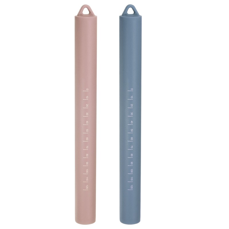 2pcs Silicone Rolling Pin 10″ Stainless Steel Inner Roller Pink,Blue