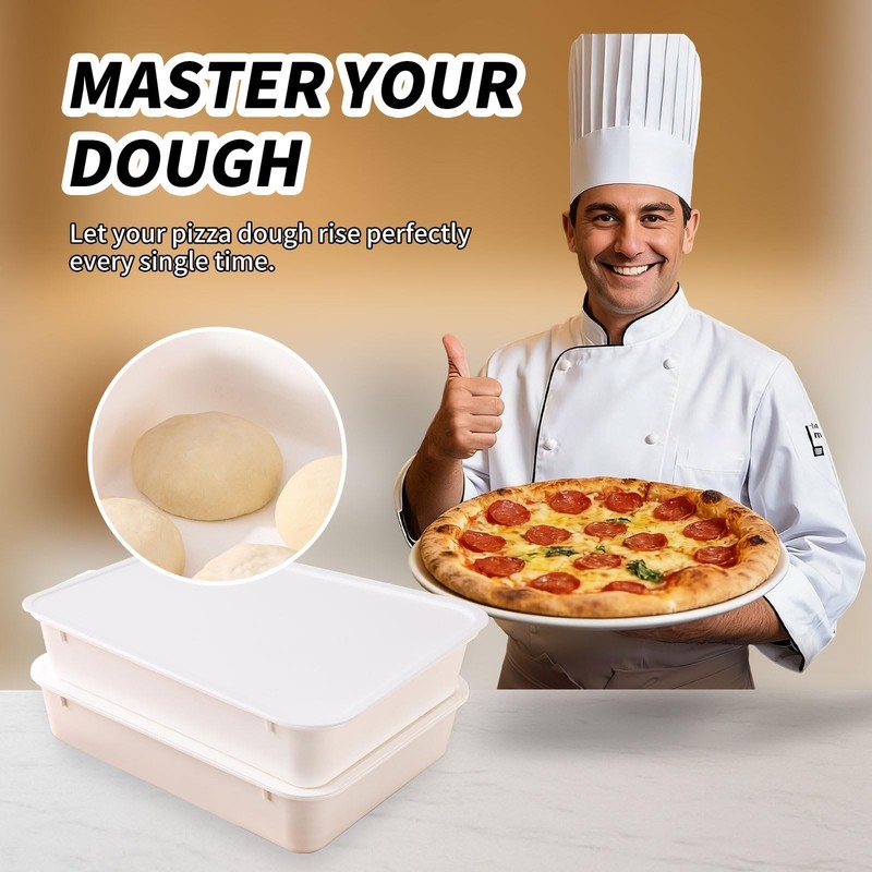 2 Pack Pizza Dough Proofing , Pizza Storage Container，Food Storage Containers... gallery