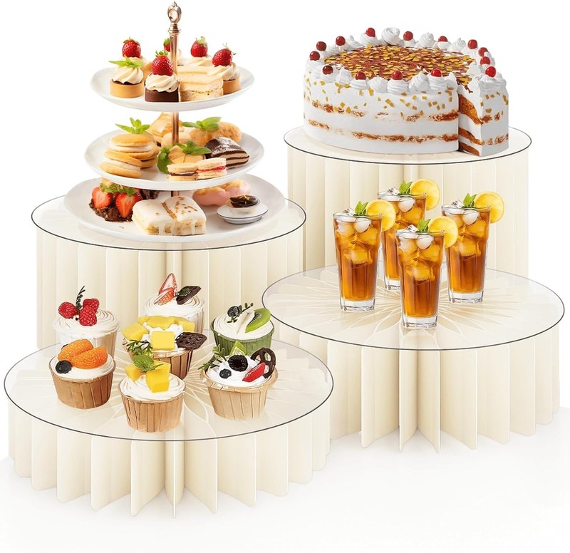 Buffet Risers 4PCS Food Risers Buffet Table Acrylic Risers Display Stands