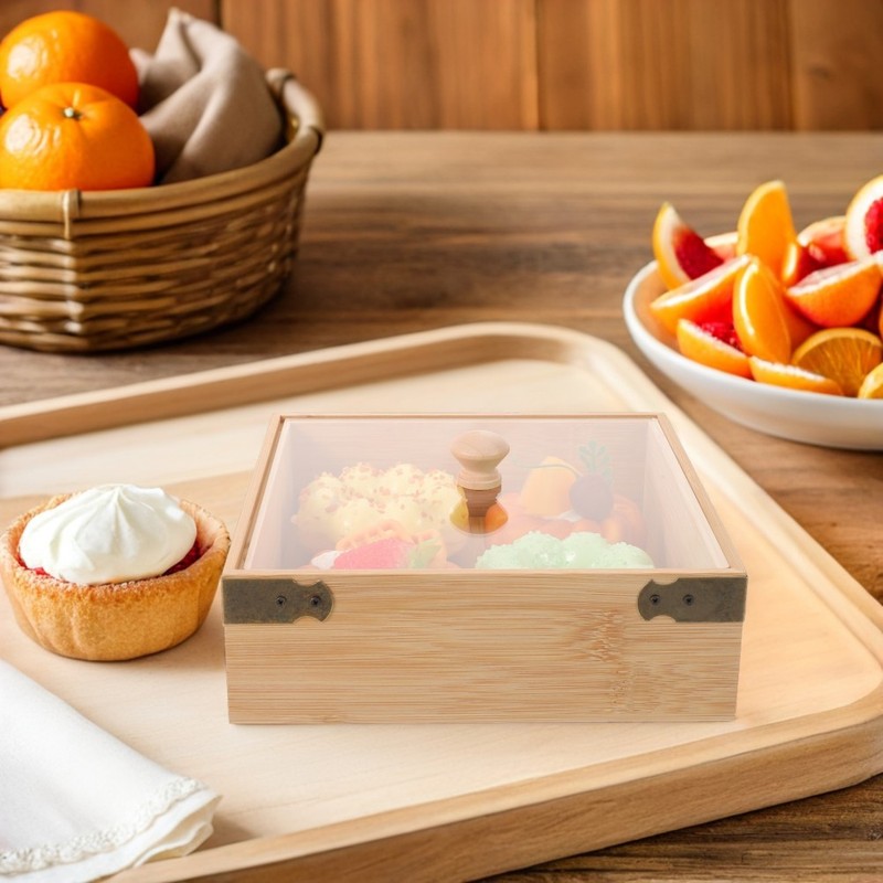 Cake Display Container Covering Dish Serving Tray Bread Server with Lid gallery