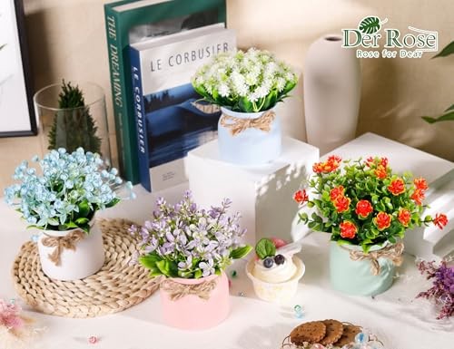 Pack Fake Flowers Artificial Plants Indoor for Home Kitchen Office Dining 4 gallery