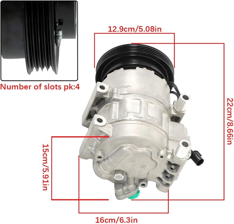 A/C Compressor Replacement for Accent 1.6L L4 2006 2007 2008 2009 Replacement gallery