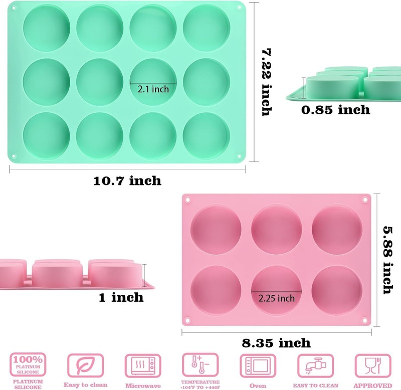 Cake Puck Mold Set 2 Different Sizes, 3 Pack Cake Puck Mold with 2 Scraper, R... gallery