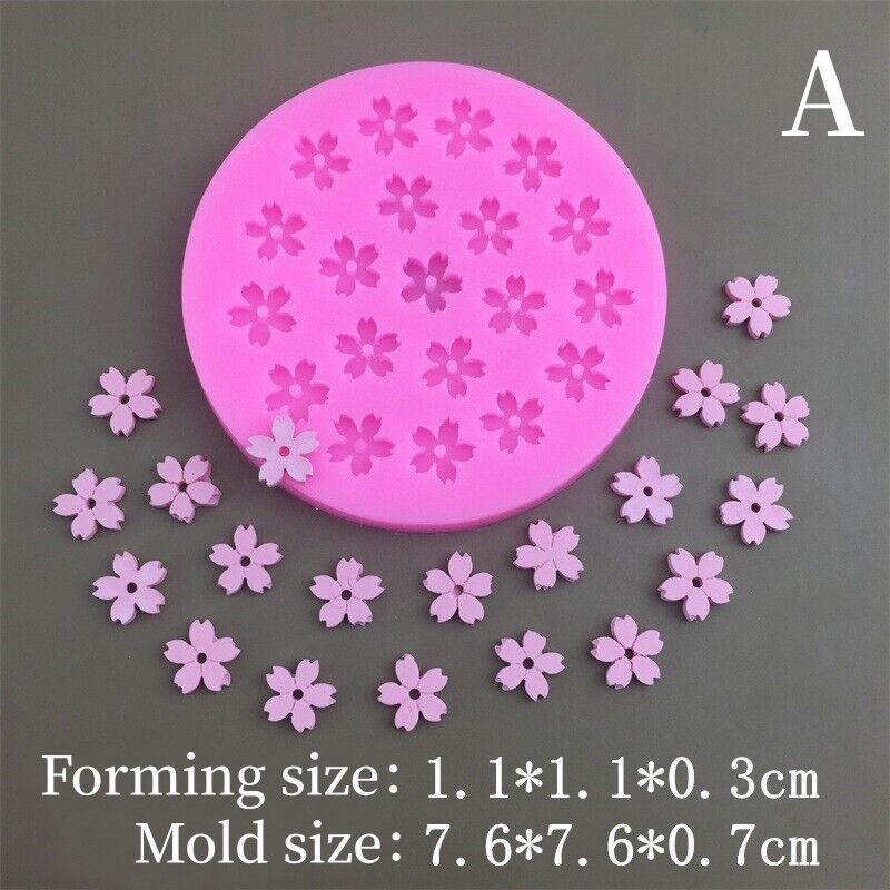 1/2X Mini 3D Cherry Rose Flower Silicone Mold Fondant Cake Decorating Mould Tool gallery