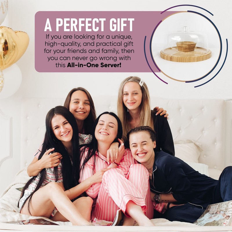 6-in-1 Cake Stand with Dome – Multifunctional Serving Platter, Punch Bowl, Sa... gallery