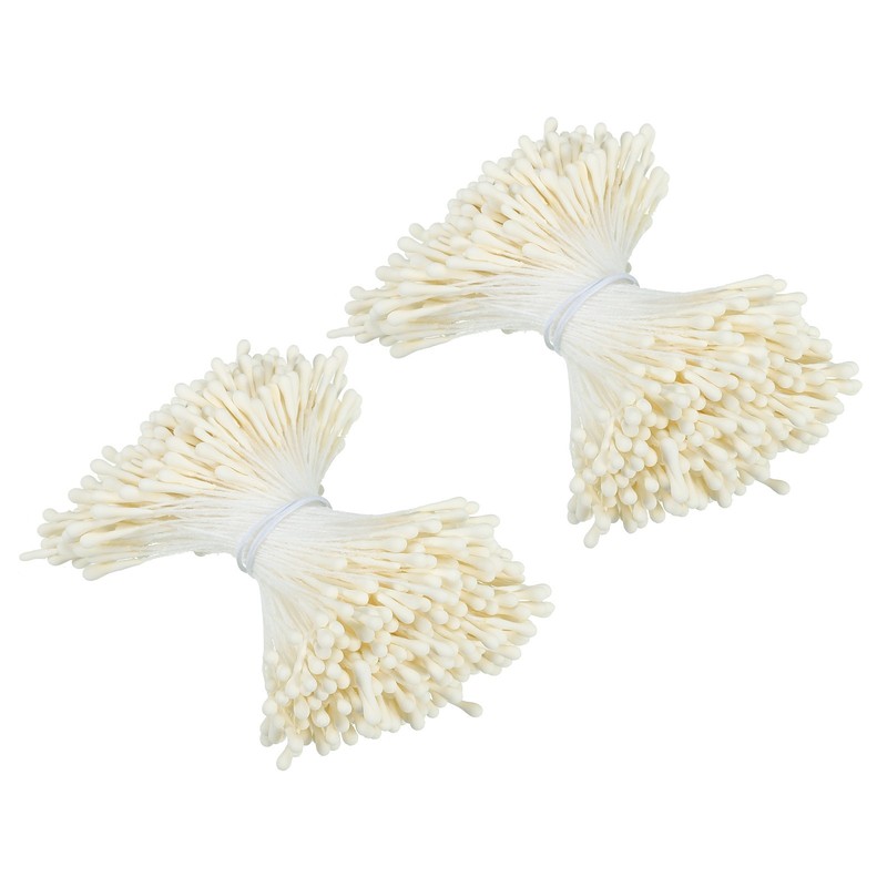 700Pcs Double Heads Flower Stamen Artificial Flower Stamen Pistil Cream