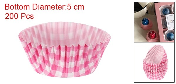 200 Count Cupcake Liners Cupcake Cups Standard Size Pink Grid gallery