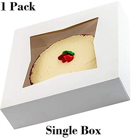 Gourmet 10in White Bakery Box 1 Pack/SINGLE BOX. Cute Window Display for Pies, gallery
