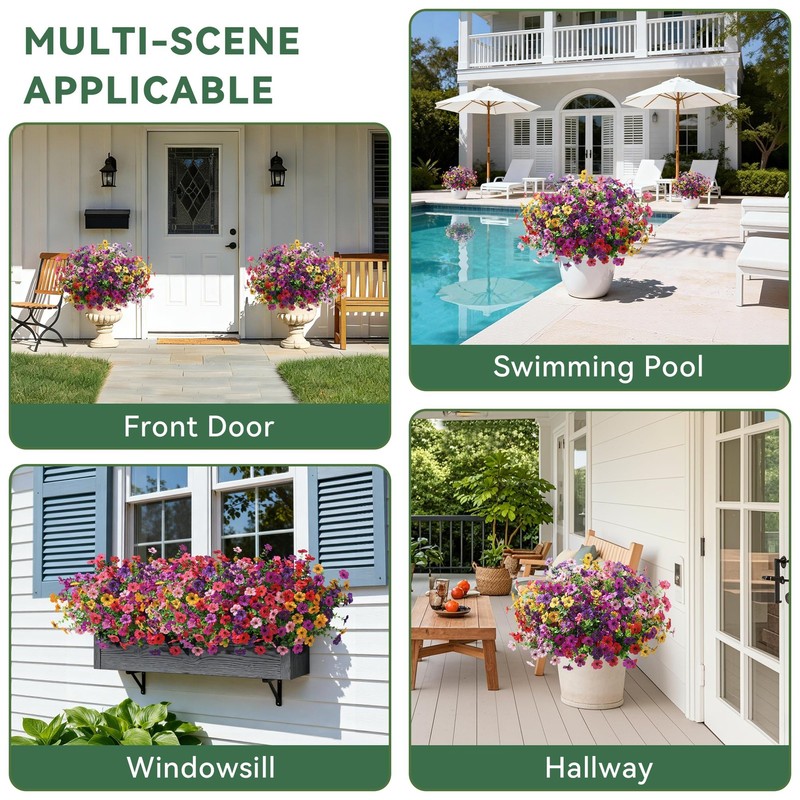 Ivydale Artificial Flowers For Outdoor 24 Bundles Fake Mums Eucalyptus Leaves gallery
