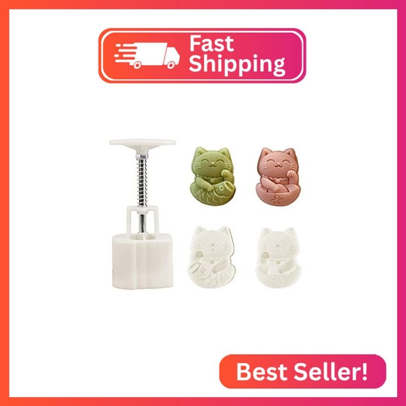 Cute Shaped DIY Mooncake Molds，Mooncake Mold Thickness Adjustable，Hand Press Coo