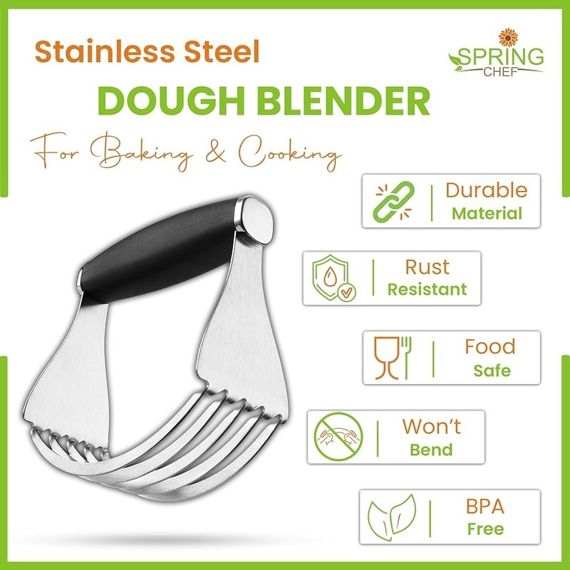 Professional Dough Blender W/ Ergonomic Handle Heavy Duty Pastry Cutter Mixer US gallery