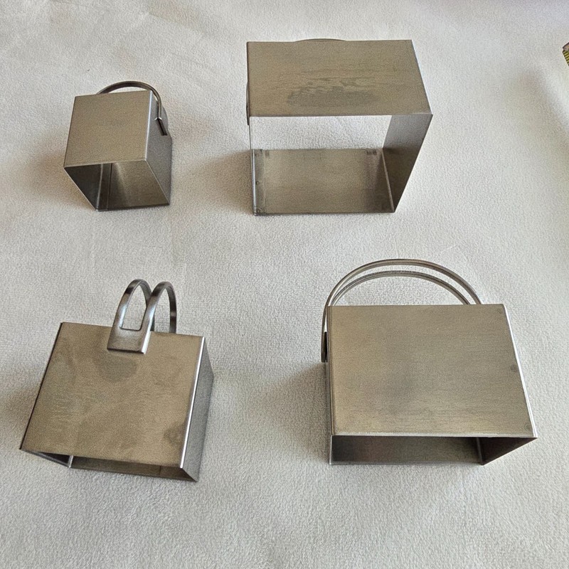 RSVP Endurance Stainless Steel Set of Four Square Biscuit Cutters With Handles gallery