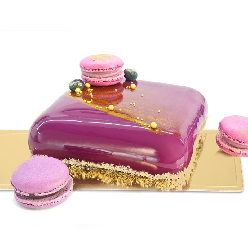 50 PCS 5.5 x 1.5in Gold Mini Cake Boards, Rectangular Mousse Pop Dessert Tray gallery