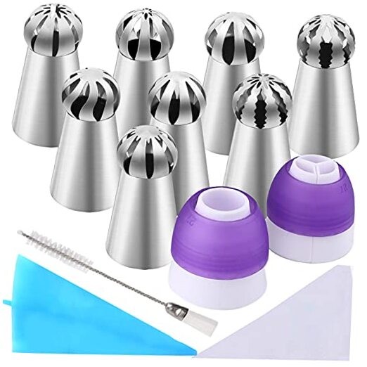 42 Pcs Russian Piping Tips Set, 8 Nozzles Flower Frosting Icing Tips 42 pcs set gallery