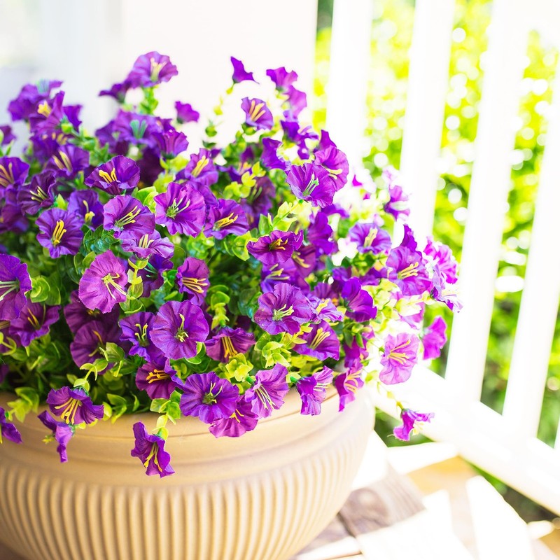 HyeFlora Artificial Flowers Outdoor Fake Plants Decoration 12 Bundles Silk Purpl gallery