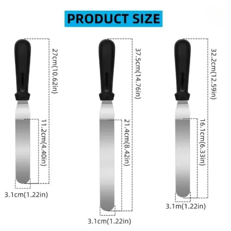 Angled Stainless Steel Icing Spatula Offset Palette Knife for Cake Baking gallery