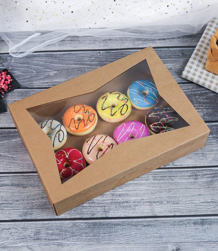 MORE [15-Pack] 14 x10 x 3inch Brown Paperboard Lock Corner Window Bakery Cook... gallery