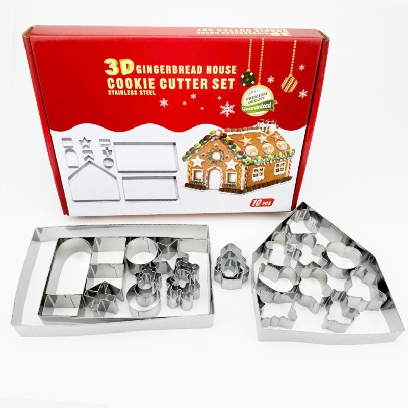 28pcs Stainless Steel Cookie Cutters Gingerbreads House Biscuit Baking Molds gallery