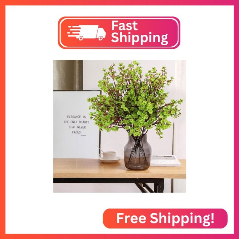 Hananona 10 Pcs Babys Breath Green Flowers Artificial Gypsophila Flowers St. Pat