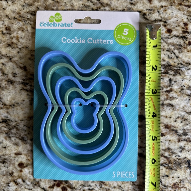 Lot Of 2 Celebrate Plastic Cookie Cutters- Bunny Shaped - New gallery