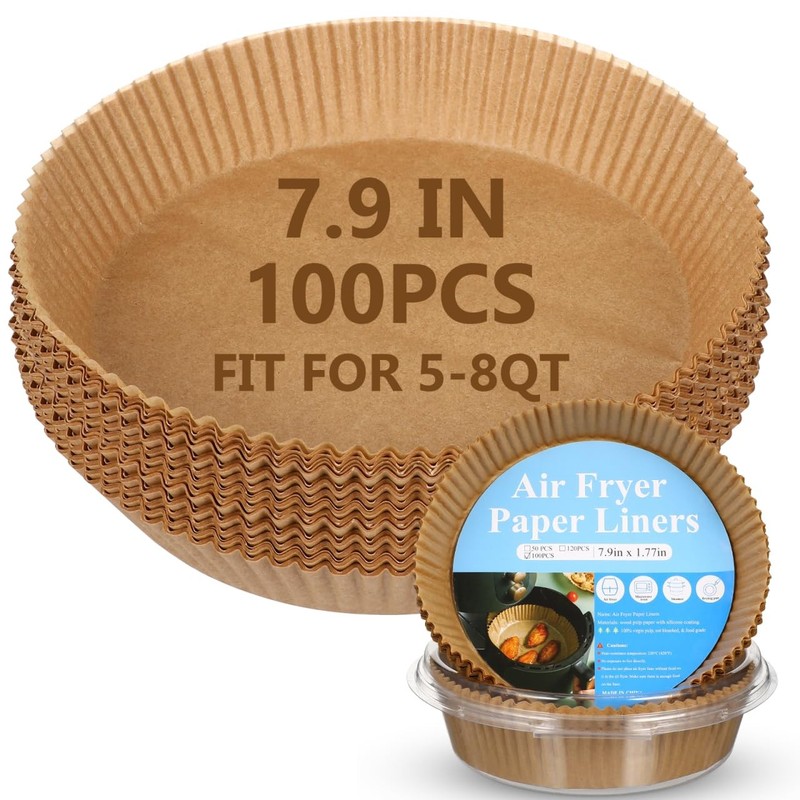 PRETYZOOM Air Fryer Paper Liners, 7.87 in 20.00X20.00X4.50CM, Assorted Color