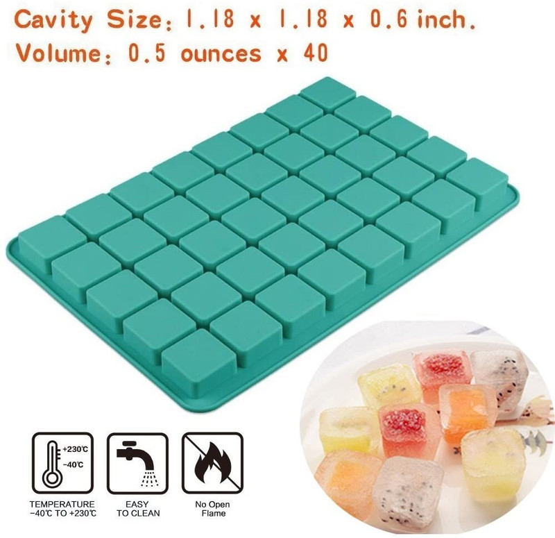 Mity Rain 2 Pack 40-Cavity Square Caramel Candy Silicone Molds,Chocolate Forf Tr gallery