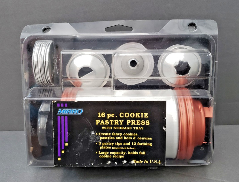 vtg Mirro COOKIE Pastry Press Aluminum – 13 Plates / Discs & 3 Decorating Tips