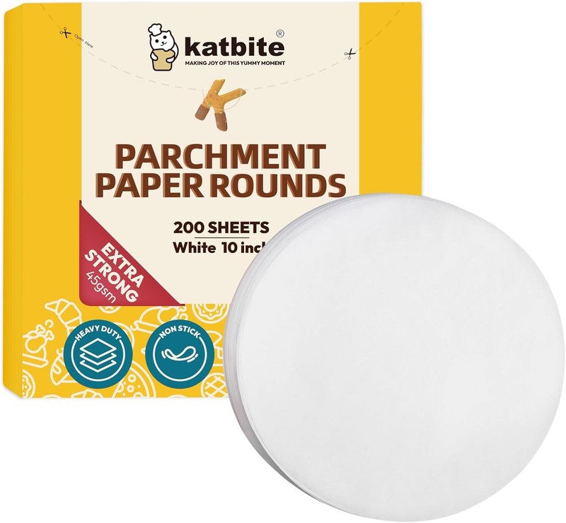 Katbite Heavy Duty Parchment Rounds 10 Inch, 200Pcs Round Parchment Paper