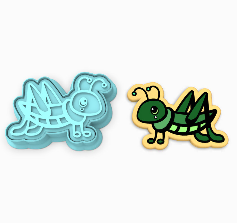 Grasshopper Cookie Cutter & Stamp | Bug Insect Pond Spring Fly Swamp Lake Hop #1