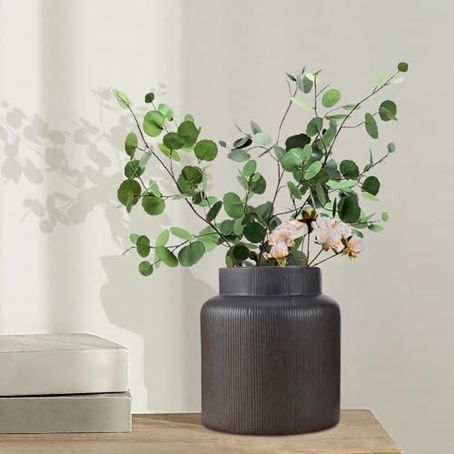 Rustic Vases for Decor,6.7 inch Farmhouse Ceramic Vase for Flowers,Vintage gallery