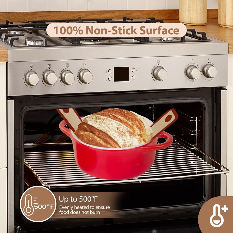Silicone Bread Sling for Dutch Oven, 2-Pack Non-Stick Reusable Baking Mat wit... gallery