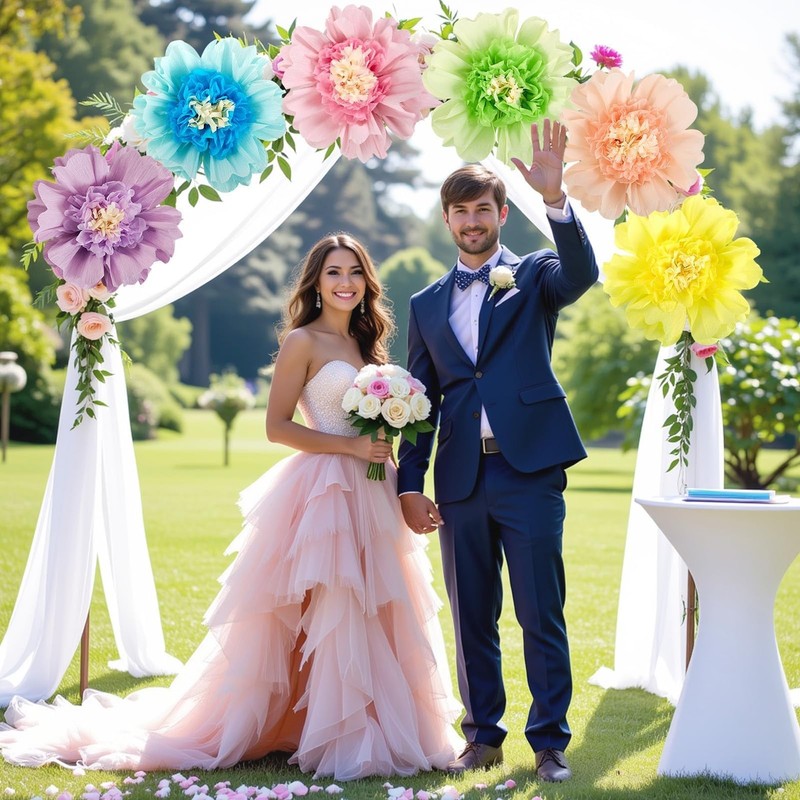 Sunbeauty Pastel Paper Flowers 6Pcs Large Tissue Paper Flowers Decoration For gallery