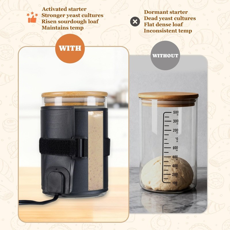 Sourdough Starter Warmer Wrap, Sourdough Starter Jar Heat Wrap, Sourdough Hea... gallery