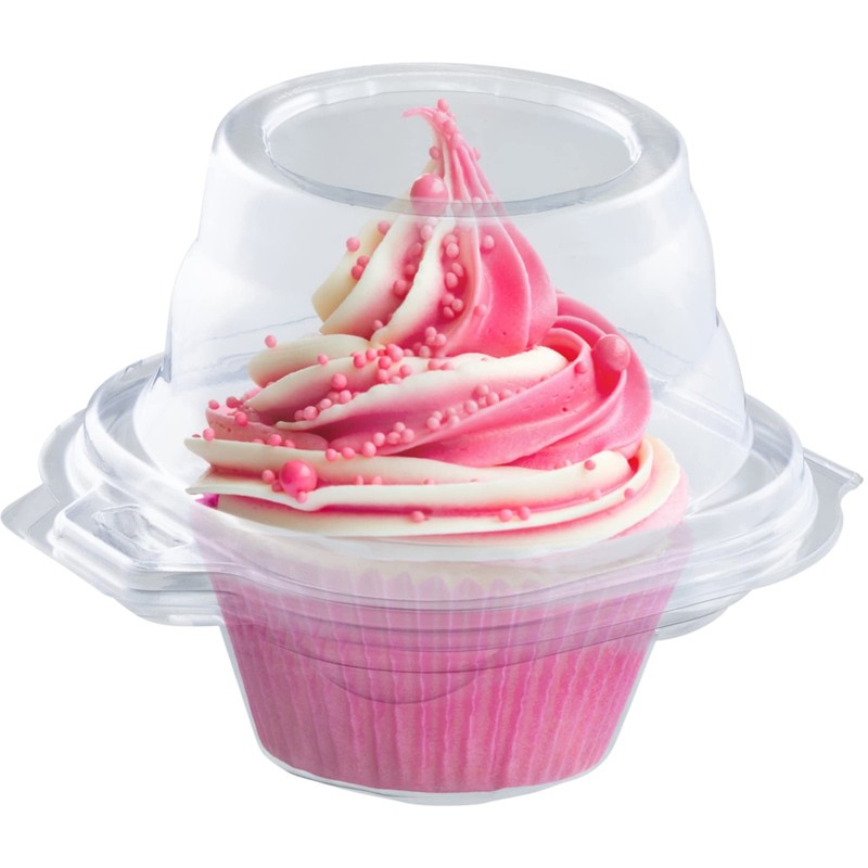 Individual Cupcake Containers (100 Pack) | Clear Plastic Disposable Cupcake B... gallery